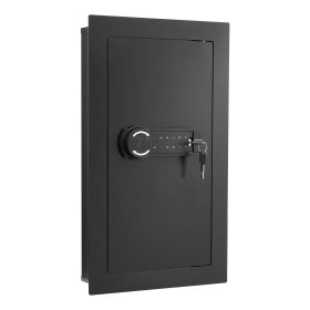 VEVOR Wall Safe, 3-Tier Hidden Wall Mounted Safe with Password & Key, Q235 Cold-Rolled Steel In-Wall Box with LED Lighting