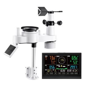 VEVOR 7-in-1 Wi-Fi Weather Station with APP, 7.5-Inch VA Display, Wireless Solar Powered Outdoor Sensor, Rain Gauge