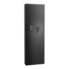 VEVOR Wall Safe, 4-Tier Hidden Wall Mounted Gun Safe with Password & Key, Q235 Cold-Rolled Steel In-Wall Box with LED Lighting