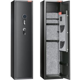 VEVOR 7-8 Rifles Gun Safe, Rifle Safe with Digital Keypad & Lock, Gun Storage Cabinet with Built-in Storage Locker