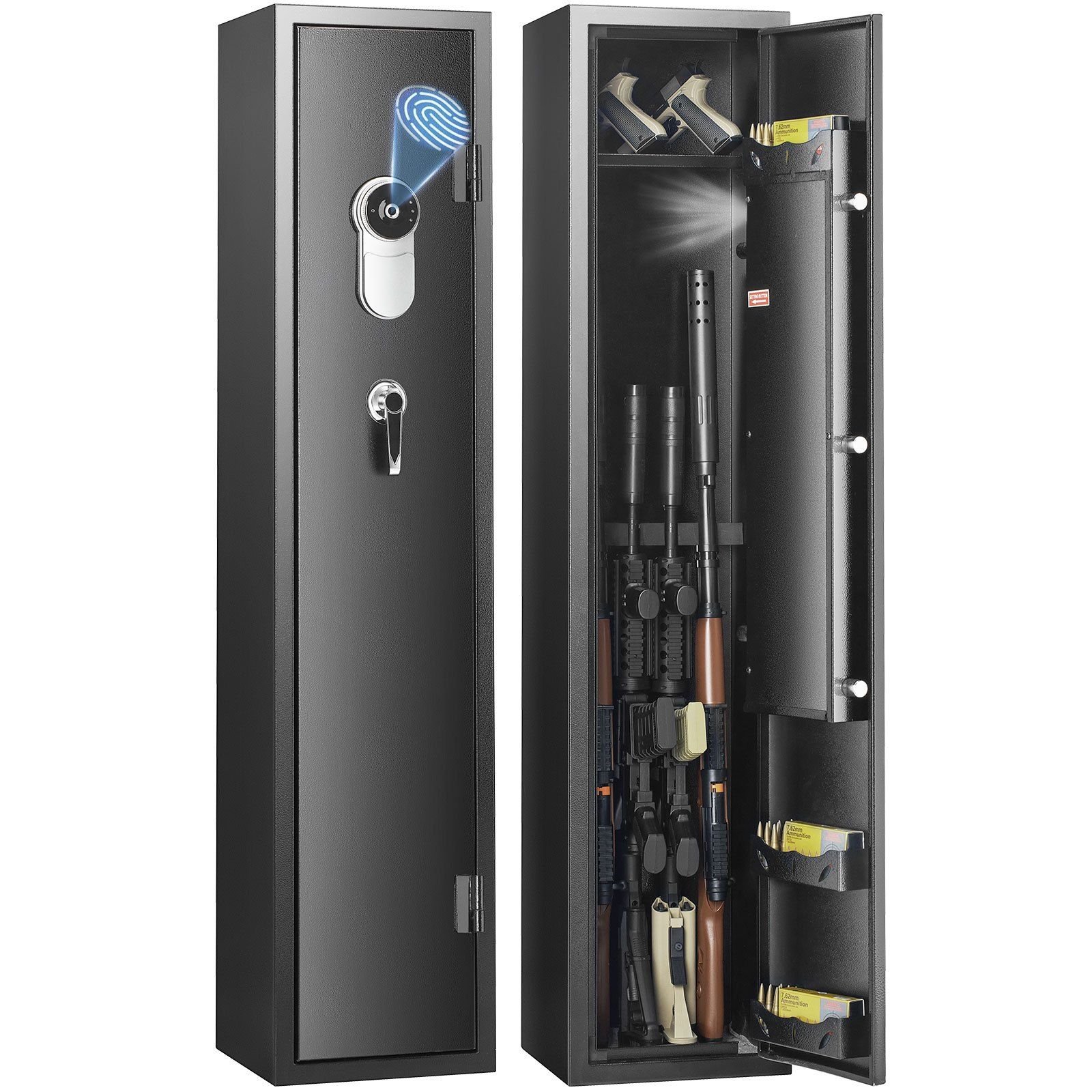 VEVOR 5 Gun Safe, Gun Security Cabinet with Fingerprint Lock, Quick ...
