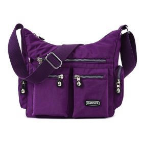 Women Shoulder Bags Multiple Pockets Waterproof Crossbody Bags (Option: Brilliant purple)
