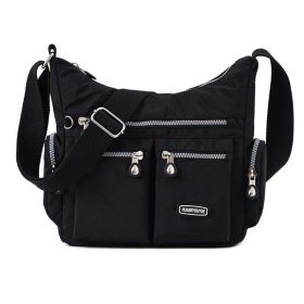 Women Shoulder Bags Multiple Pockets Waterproof Crossbody Bags (Option: Black)