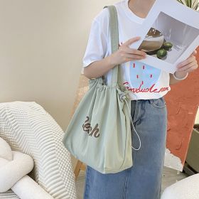 Canvas Bag Large Capacity Women's Shoulder Bag (Option: Beach Bean Green)