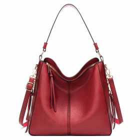 Hobo Bags Women High Capacity Handbags Fahsion Commuting Crossbody Shoulder Bag Shopping Totes (Option: Red)