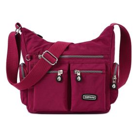 Women Shoulder Bags Multiple Pockets Waterproof Crossbody Bags (Option: Grape purple)