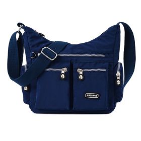 Women Shoulder Bags Multiple Pockets Waterproof Crossbody Bags (Option: Dark Blue)