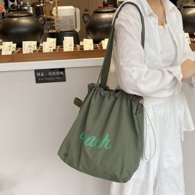 Canvas Bag Large Capacity Women's Shoulder Bag (Option: Beach Army Green)