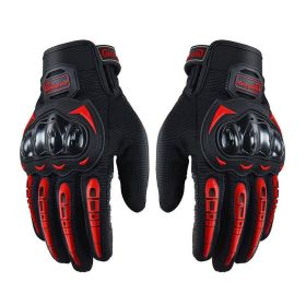 Racing Motorcycle Motorbike Motocross Riding Dirt Bike Full Finger Sports Gloves (Color: Red, size: L)
