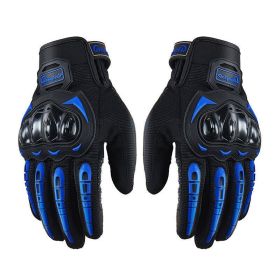 Racing Motorcycle Motorbike Motocross Riding Dirt Bike Full Finger Sports Gloves (Color: Blue, size: M)