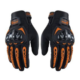 Racing Motorcycle Motorbike Motocross Riding Dirt Bike Full Finger Sports Gloves (Color: Orange, size: XL)