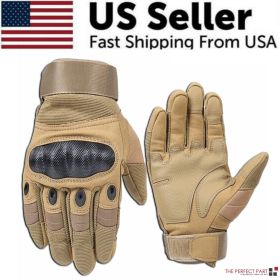 Tactical Motorcycle Motocross Full Finger Gloves Motorbike Riding Racing Mittens (Color: Brown, size: XL)