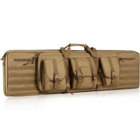 VEVOR Rifle Bag, 36 inch Tactical Double Long Gun Bag, Soft Rifle Case with Lockable Zipper, Portable Handle & Shoulder Strap (Color: Brown, size: 36 inch)