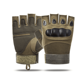 JupiterGear Tactical Fingerless Airsoft Gloves for Outdoor Sports (Color: Green, size: M)