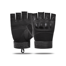 JupiterGear Tactical Fingerless Airsoft Gloves for Outdoor Sports (Color: Black, size: M)